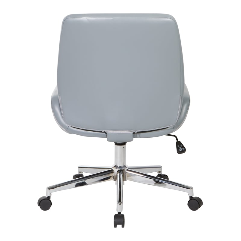 Charcoal Gray Faux Leather Chair with Chrome Finish Base