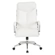 Executive Faux Leather High Back Chair in White with Padded Arms