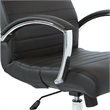 Executive Low Back Chair in Black Faux Leather with Chrome Arms and Base K/D