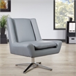 Guest Chair in Charcoal Gray Faux Leather and Aluminum Base