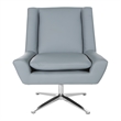 Guest Chair in Charcoal Gray Faux Leather and Aluminum Base