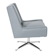 Guest Chair in Charcoal Gray Faux Leather and Aluminum Base