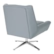 Guest Chair in Charcoal Gray Faux Leather and Aluminum Base