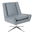 Guest Chair in Charcoal Gray Faux Leather and Aluminum Base