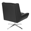 OSP Home Furnishings Guest Chair in Black Faux Leather and Aluminum Base