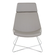Geena Guest Chair in Dillon Stratus Gray Fabric with Chrome Sled Base