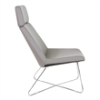 Geena Guest Chair in Dillon Stratus Gray Fabric with Chrome Sled Base