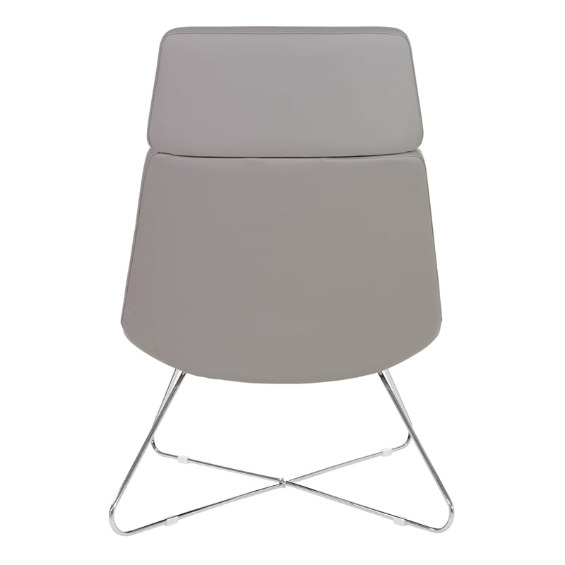 Geena Guest Chair in Dillon Stratus Gray Fabric with Chrome Sled Base