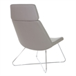 Geena Guest Chair in Dillon Stratus Gray Fabric with Chrome Sled Base
