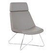 Geena Guest Chair in Dillon Stratus Gray Fabric with Chrome Sled Base