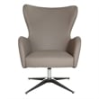 OSP Home Furnishings Wilma Swivel Armchair in Dillon Stratus Gray Faux Leather