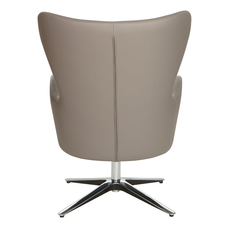OSP Home Furnishings Wilma Swivel Armchair in Dillon Stratus Gray Faux Leather