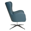 Wilma Swivel Armchair in Dillon Blue Faux Leather with 4 Star Aluminum Base