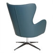 Wilma Swivel Armchair in Dillon Blue Faux Leather with 4 Star Aluminum Base