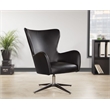Wilma Swivel Armchair in Dillon Black Faux Leather with 4 Star Aluminum Base