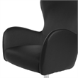 Wilma Swivel Armchair in Dillon Black Faux Leather with 4 Star Aluminum Base
