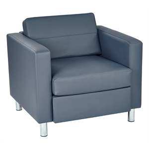 pacific armchair in dillon blue vinyl fabric