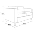 Pacific Loveseat In Dillon Lipstick Red Faux Leather by Office Star