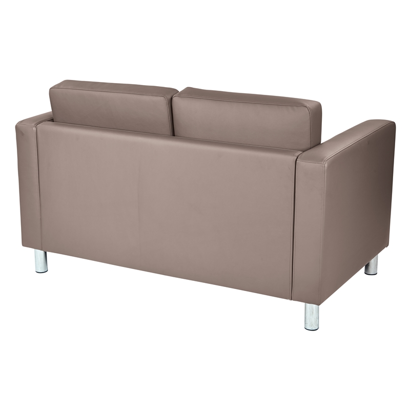 OSP Home Furnishings Pacific Loveseat In Dillon Stratus Gray Faux Leather