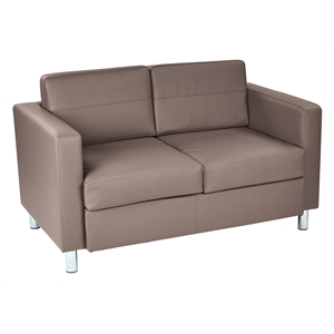 osp home furnishings pacific loveseat in dillon stratus gray faux leather