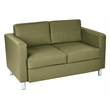 OSP Home Furnishings Pacific Loveseat In Dillon Sage Green Faux Leather