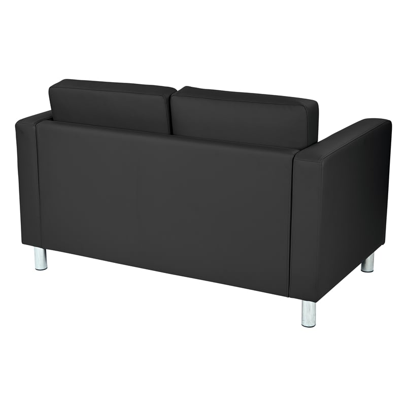 Pacific Loveseat In Dillon Black Faux Leather
