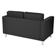 Pacific Loveseat In Dillon Black Faux Leather