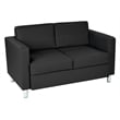 Pacific Loveseat In Dillon Black Faux Leather