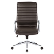 High Back Manager's Faux Leather Chair in Espresso with Chrome Base