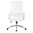 High Back Manager's Faux Leather Chair in White with Chrome Base