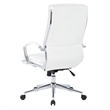 High Back Manager's Faux Leather Chair in White with Chrome Base