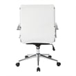 Mid Back Manager's Faux Leather Chair in White with Chrome Base