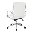 Mid Back Manager's Faux Leather Chair in White with Chrome Base