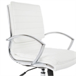 Mid Back Manager's Faux Leather Chair in White with Chrome Base