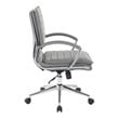 Mid Back Manager's Faux Leather Chair in Charcoal with Chrome Base