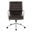 Mid Back Manager's Faux Leather Chair in Black with Chrome Base