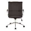 Mid Back Manager's Faux Leather Chair in Black with Chrome Base