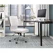 Armless Mid Back Manager's Faux Leather Chair in White with Chrome Base