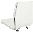 Armless Mid Back Manager's Faux Leather Chair in White with Chrome Base