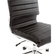 Armless Mid Back Manager's Faux Leather Chair in Black with Chrome Base