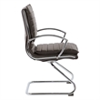 Office Star Guest Faux Leather Chair in Espresso with Chrome Base