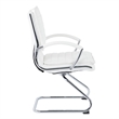 Office Star Guest Faux Leather Chair in White with Chrome Base