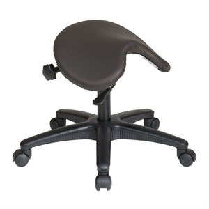 pneumatic backless drafting chair with saddle seat  in dillon gray vinyl
