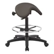 Pneumatic Backless Drafting Chair  Adjustable Foot Ring Gray Polyurethane Fabric