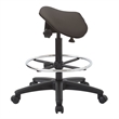 Pneumatic Backless Drafting Chair  Adjustable Foot Ring Gray Polyurethane Fabric