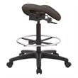 Pneumatic Backless Drafting Chair  Adjustable Foot Ring Gray Polyurethane Fabric