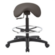 Pneumatic Backless Drafting Chair  Adjustable Foot Ring Gray Polyurethane Fabric