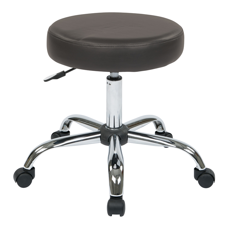 Pneumatic Backless Drafting Chair with Dillon Gray Vinyl Seat