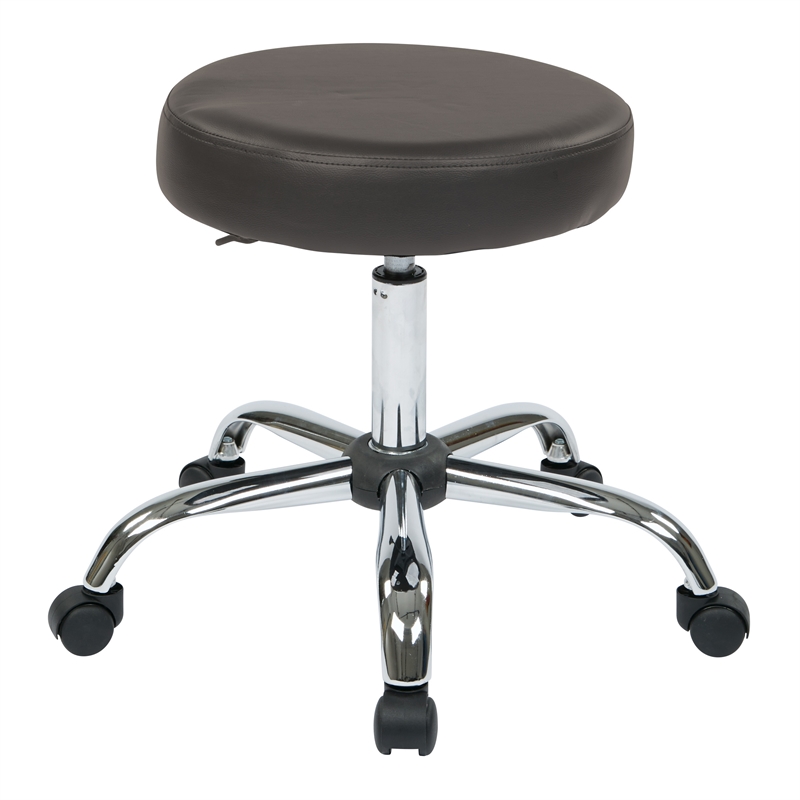 Pneumatic Backless Drafting Chair with Dillon Gray Vinyl Seat
