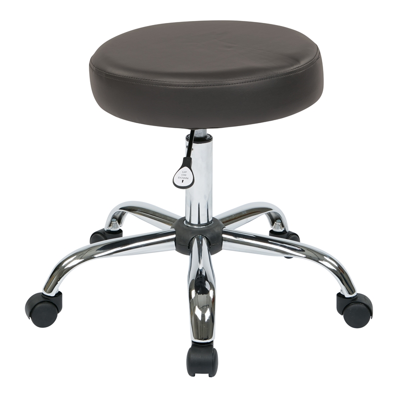 Pneumatic Backless Drafting Chair with Dillon Gray Vinyl Seat